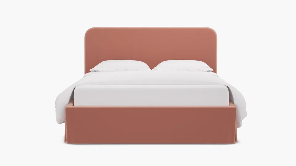 Skirted Platform Bed, Bloom Performance Plush Velvet, Full