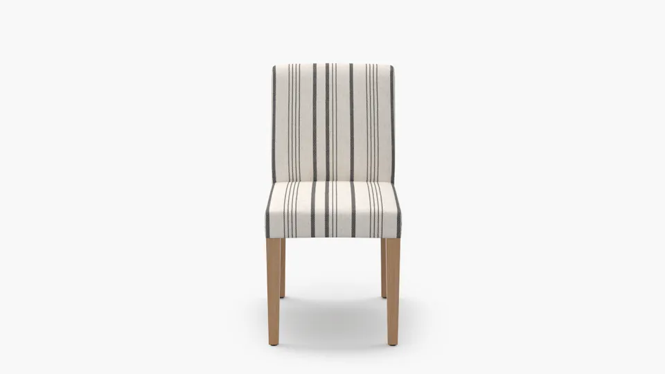 Signature Dining Chair, Black Market Stripe, Natural Square Tapered Leg