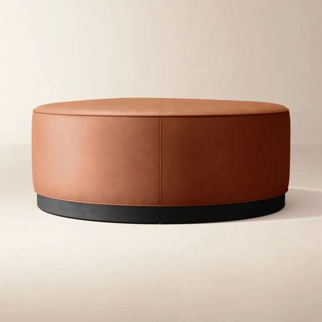 Rockwell 42.5" Round Leather Ottoman