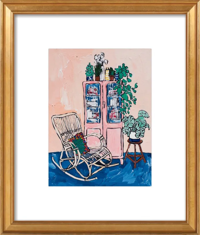 Rocking Chair In Pink Interior by Lara Lee Meintjes for Artfully Walls