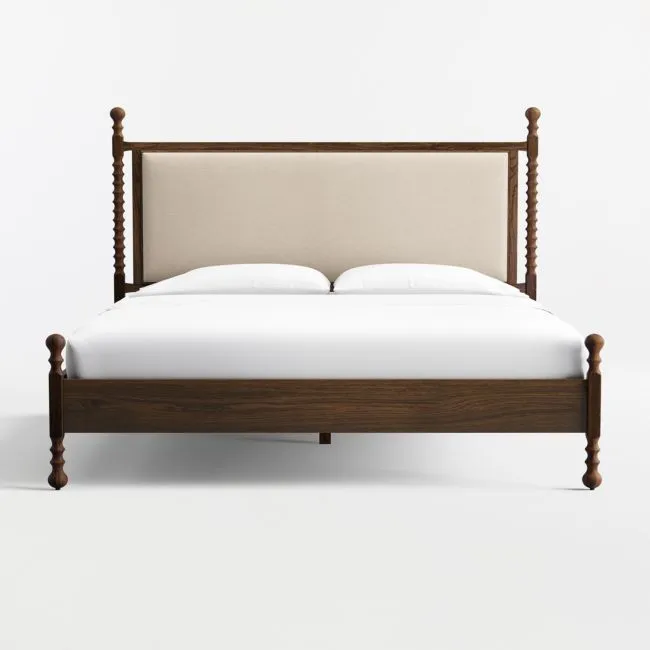 Pembroke Deep Brown Oak Wood King Bed