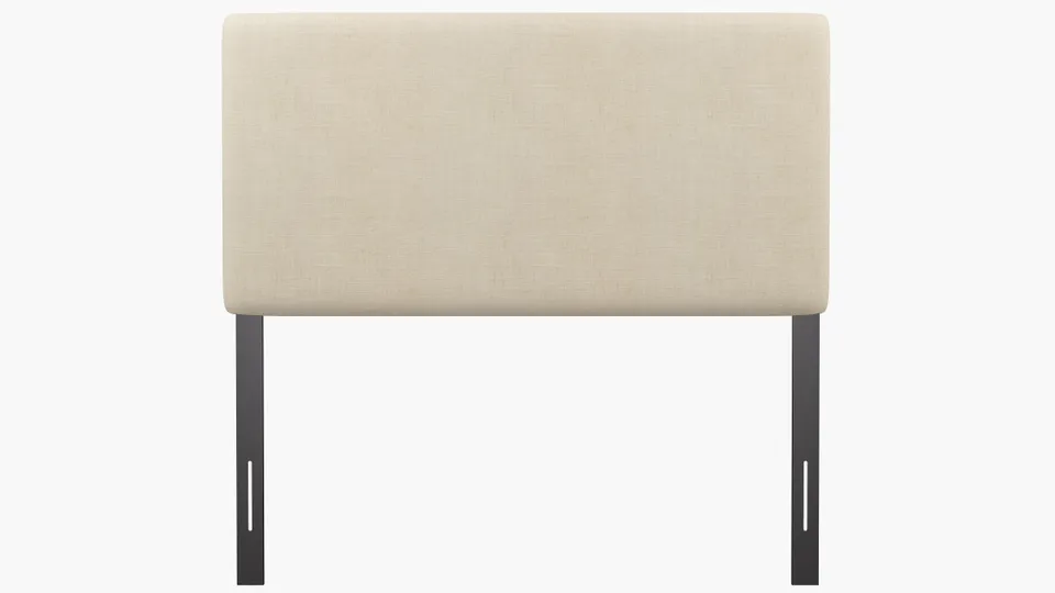 Square Back Headboard, Talc Everyday Linen, Full