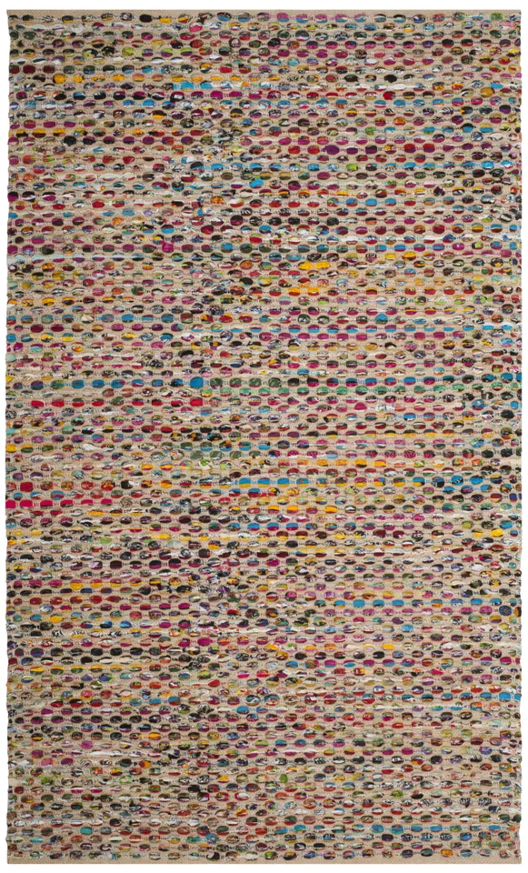 Arlo Home Hand Woven Area Rug, CAP302A, Natural/Multi,  4' X 6'