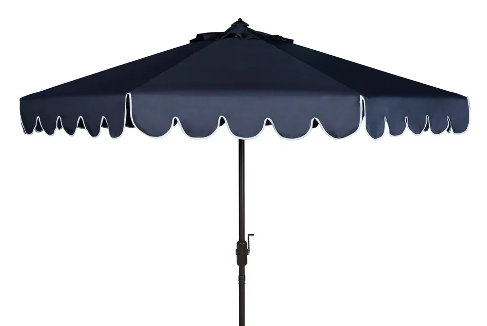 Venice 11 Foot Crank Umbrella - Navy/White