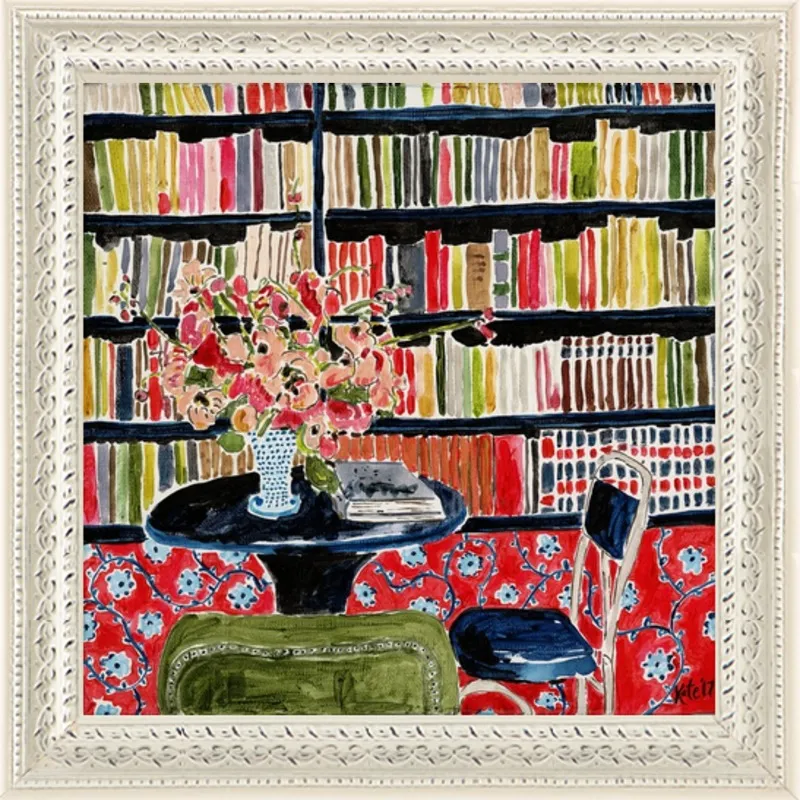 Books with Flowers by Kate Lewis for Artfully Walls