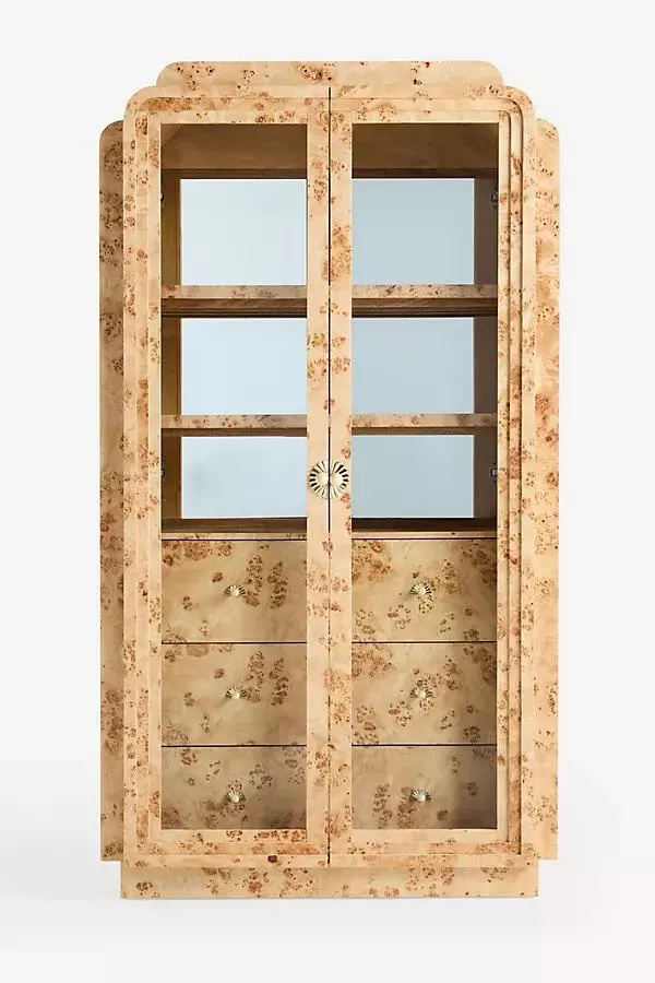 Betti Burl Wood Display Hutch