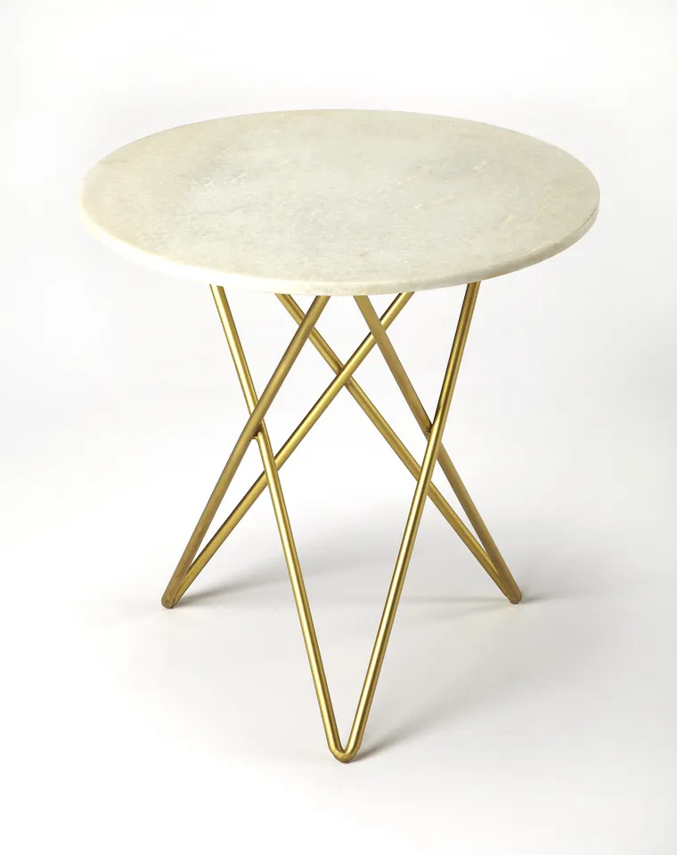 Quantum Marble & Metal Side Table