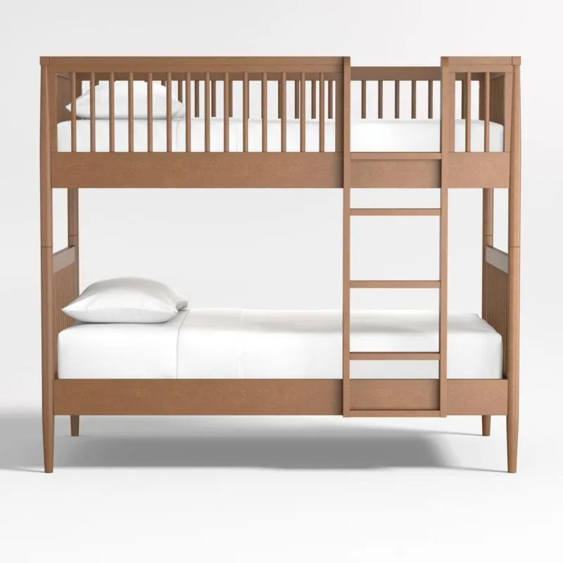 Hampshire Natural Brown Wood Kids Twin Bunk Bed