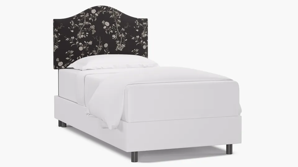 Camelback Headboard, Black Bamboo Garden, Twin