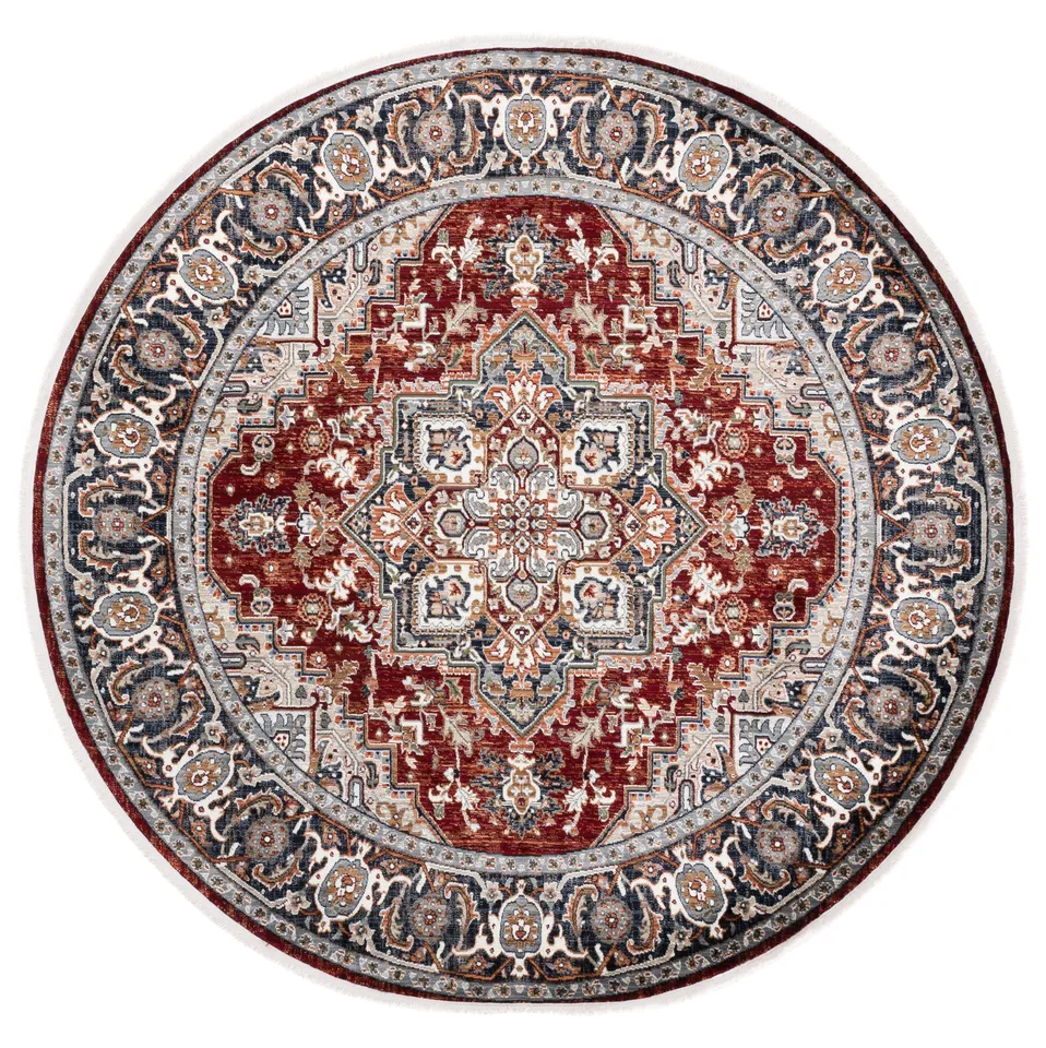 Lauren Ralph Lauren Collection Atwood Rug, Red/Navy, 6'7" Round