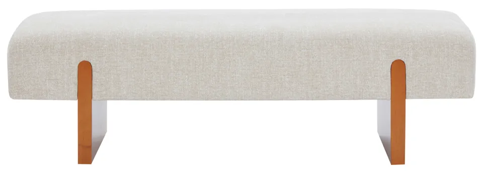Kandiss Linen Bench - Taupe / Brown
