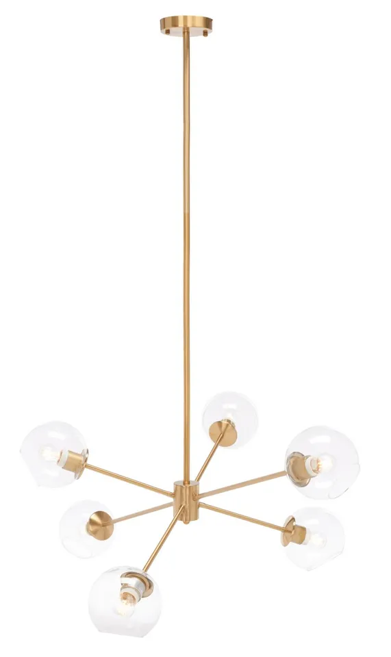 Cantori 6 Light 37.5" Chandelier - Brass