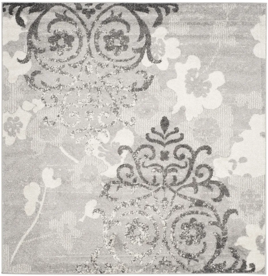 Arlo Home Woven Area Rug, ADR114B, Silver/Ivory,  10' X 10' Square