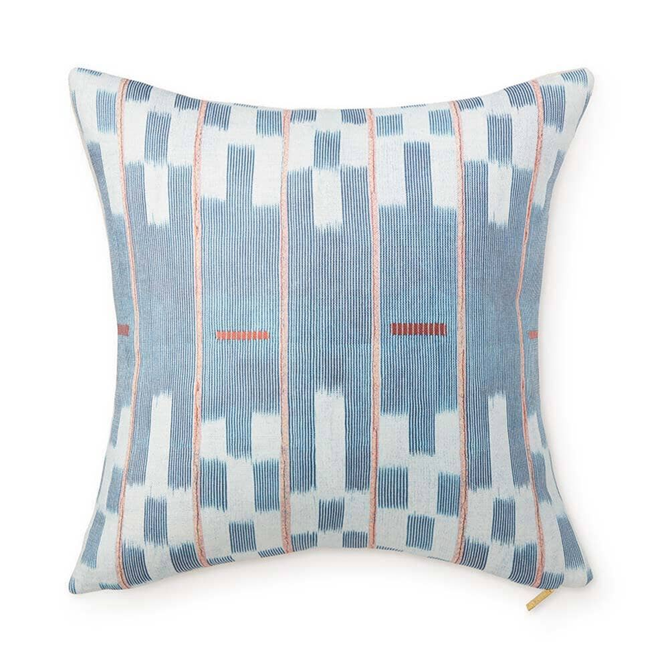 20% OFF+ 7 optionsSt. FrankChambray Lattice Baule Pillow by St. Frank | Blue | 22" W x 22" H | Cotton/Linen$190 $152Limited Time Offer | Price as Marked
