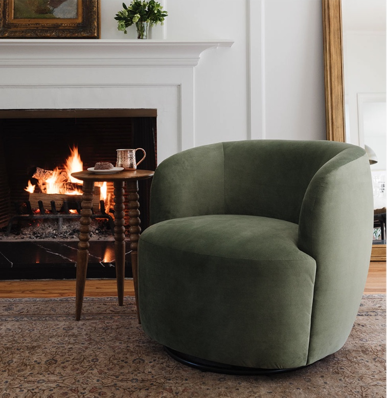 25% OFFThe InsideTub Swivel Chair, Vert Classic Velvet$1,119 $839.25Limited Time Offer | Price as Marked