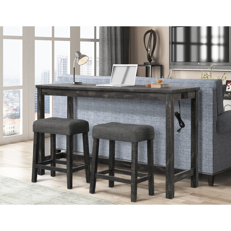 Wes counter height rubberwood solid wood dining table sale
