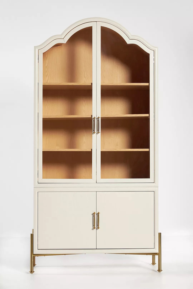 Livia Glass & Wood Storage Hutch - Anthropologie | Havenly