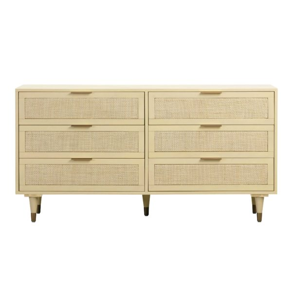 Archer lacquered linen low dresser cheap
