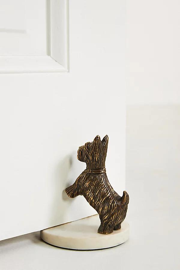 Antiqued Bronze Dachshund Dog Paper Towel Holder - Free-Standing Resin Decor For Kitchen Counter