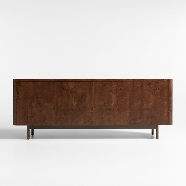 Burl wood media console sale