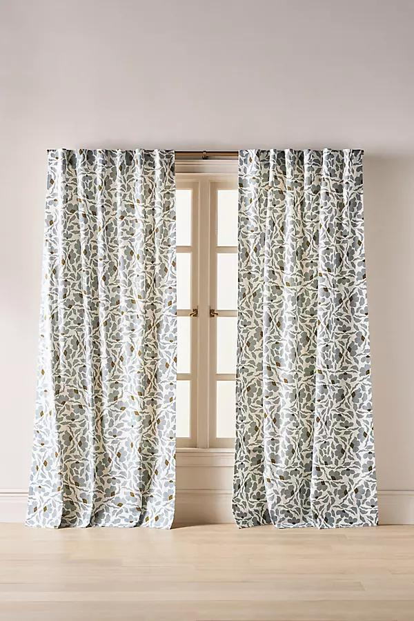 Calista Printed Floral Curtain - Anthropologie | Havenly