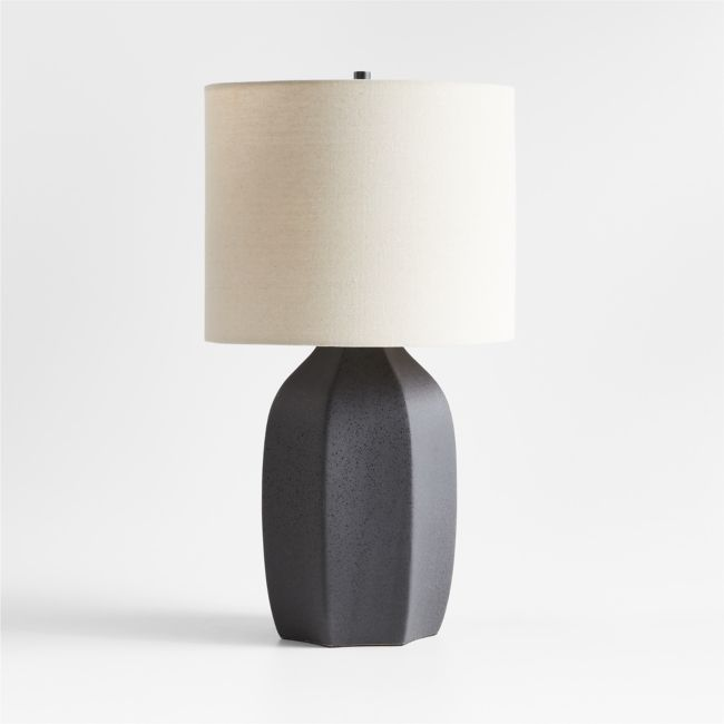 Large black ceramic lamp top