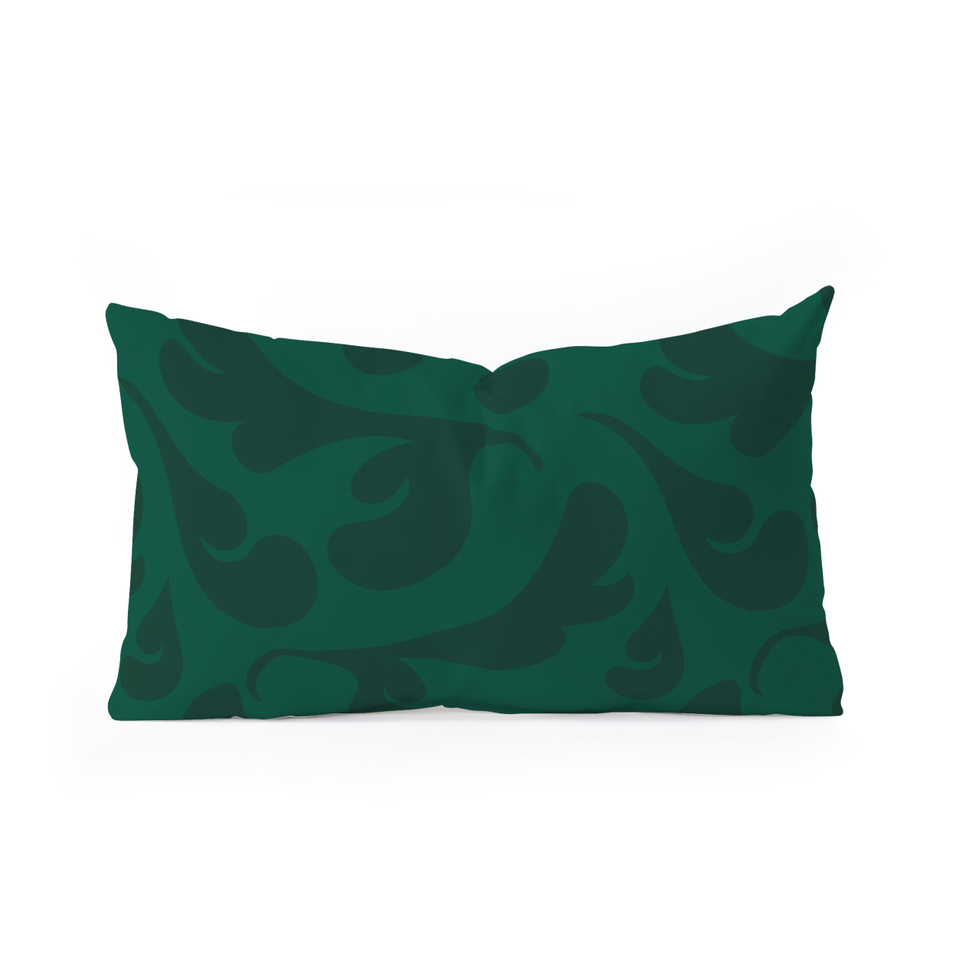 Playful Green by Camilla Foss Oblong Throw Pillow 26