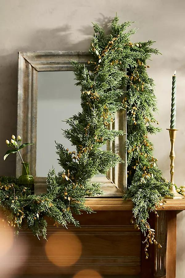 Faux Autumn Cedar Garland - Anthropologie | Havenly