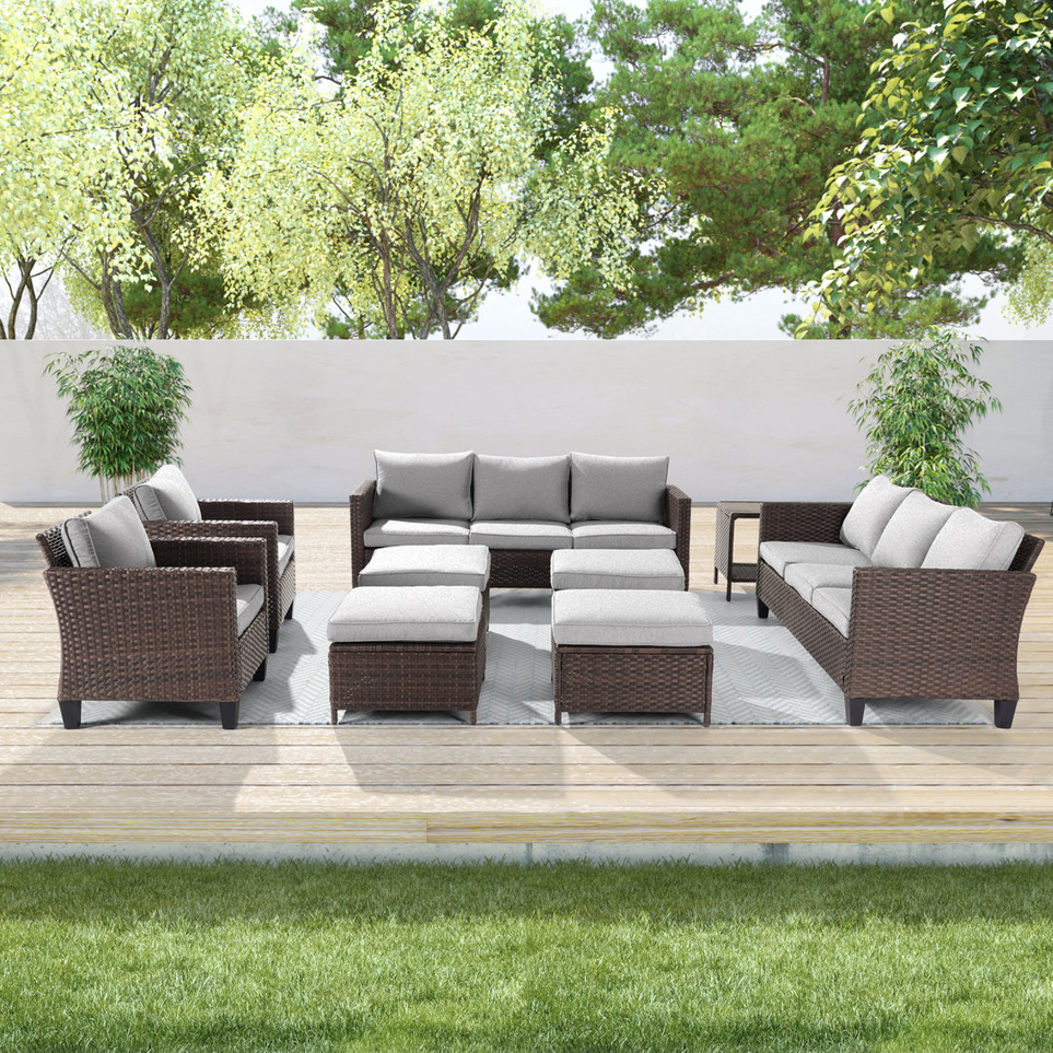Holliston 6 piece rattan sectional discount