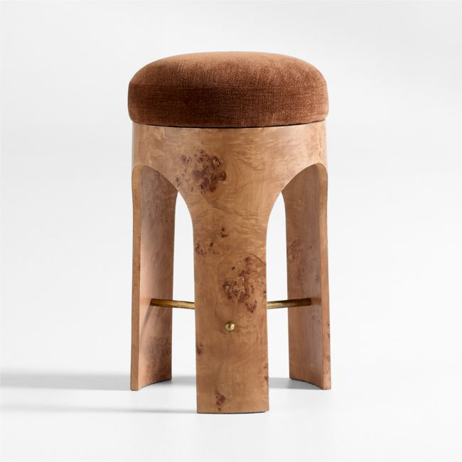 Athena Calderone Counter Stool Crate And Barrel Coquette Burl