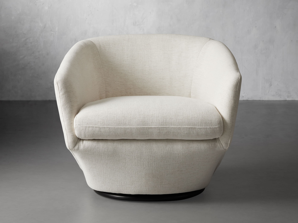 Tillie Swivel Chair-Darius, Navy Crate and Barrel Havenly