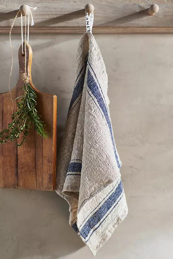 Creative Co-Op Woven Cotton Tea Towels With Fringe - Natural & Black, Set Of 2