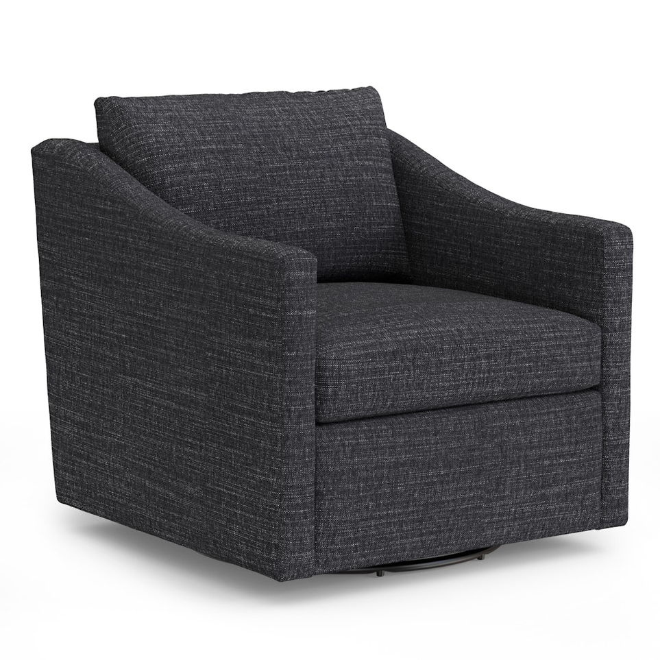 Kennedy Grey Textured Velvet Swivel Chair TOV FURNITURE Havenly