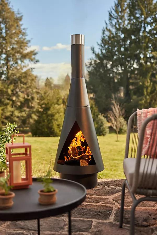 Fire Pit Obelisk Patio Heater Ahmier Terrace Heater Steel Wood