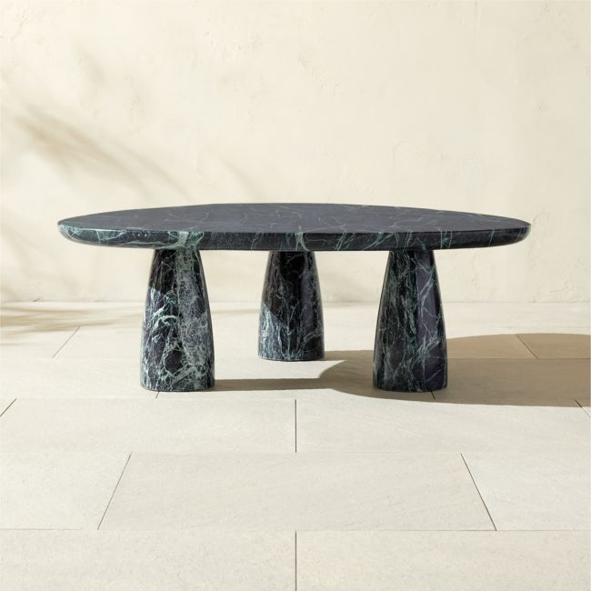 Cova Round Marbled Resin Indoor/Outdoor Coffee Table CB2 Havenly