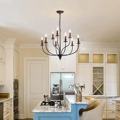 Black Farmhouse Chandeliers ,Modern French Country Chandelier Fixture,  2-Tier Hanging Pendant Lighting For Kitchen Dining Room Bedroom Living Room  ...