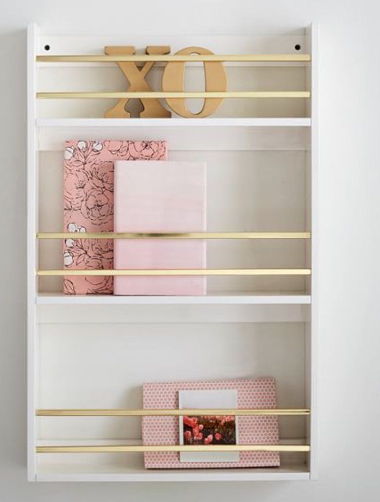 Polished Shelving, White/Gold, 3' Shelf West Elm Havenly