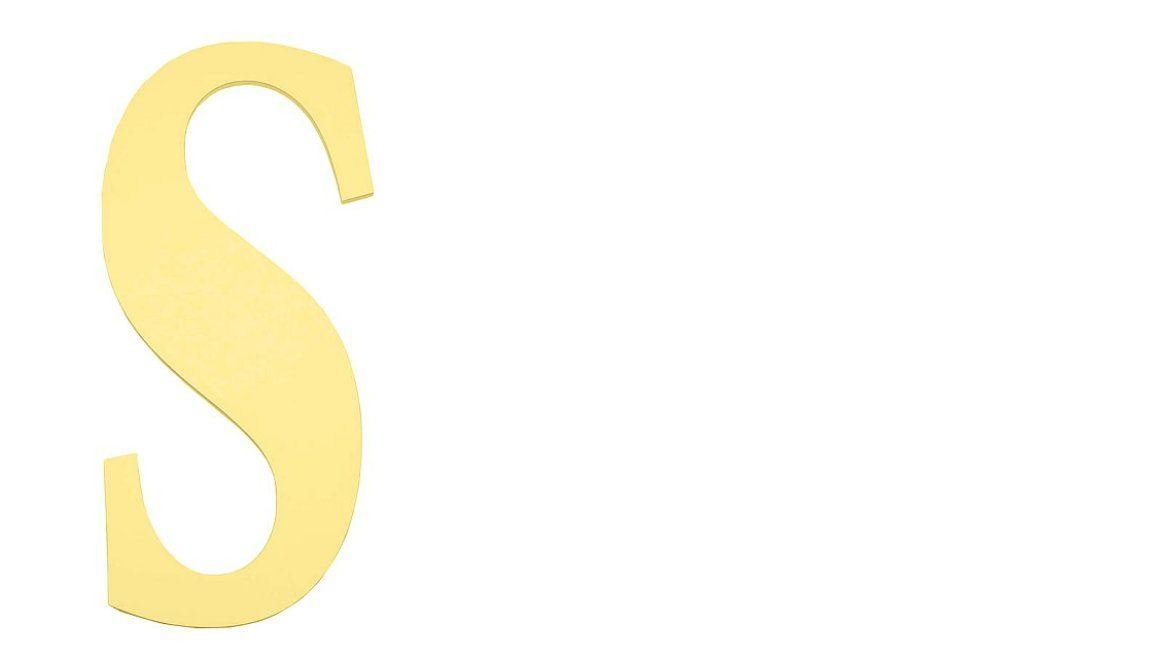 Large Harper Letter S, yellow