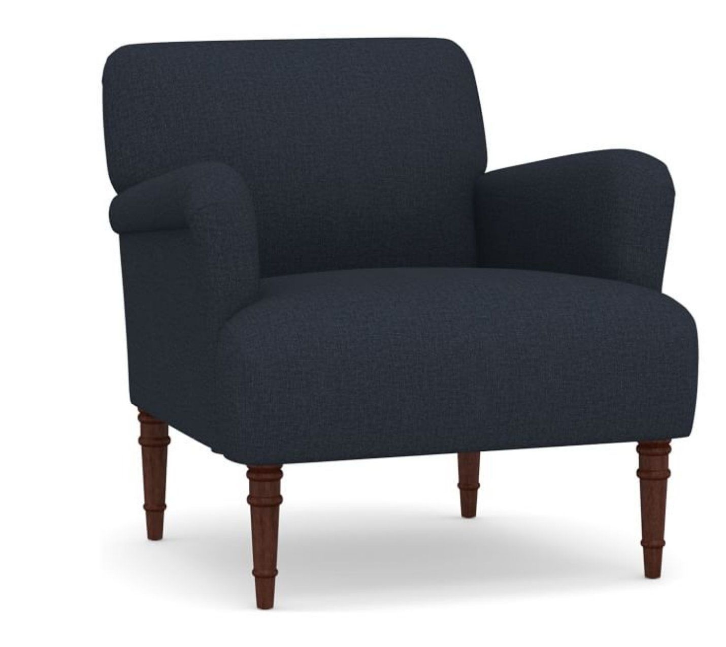 Morgan Upholstered Armchair, Polyester Wrapped Cushions, Chenille Basketweave Charcoal
