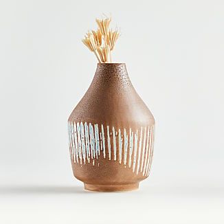 Scoville Small Tan and Blue Vase