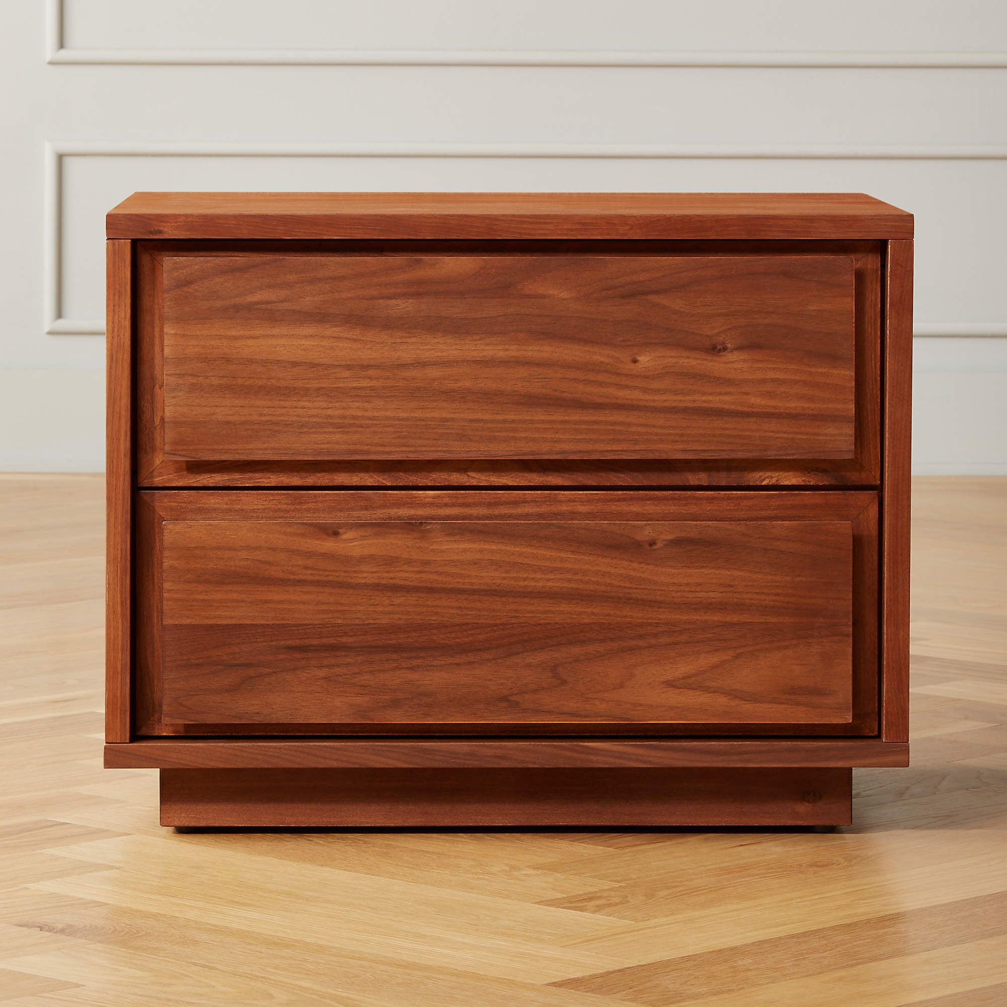 gallery walnut 2-drawer nightstand