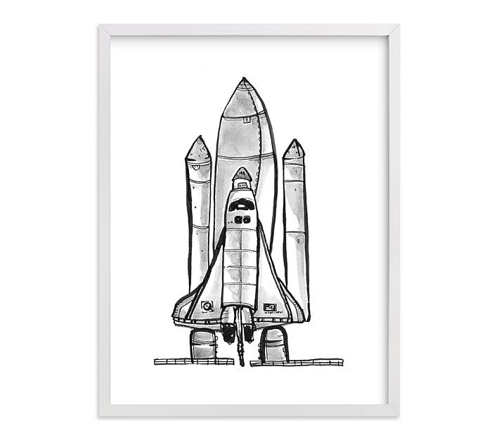 Blast Off Wall Art By Minted®,11x14, White