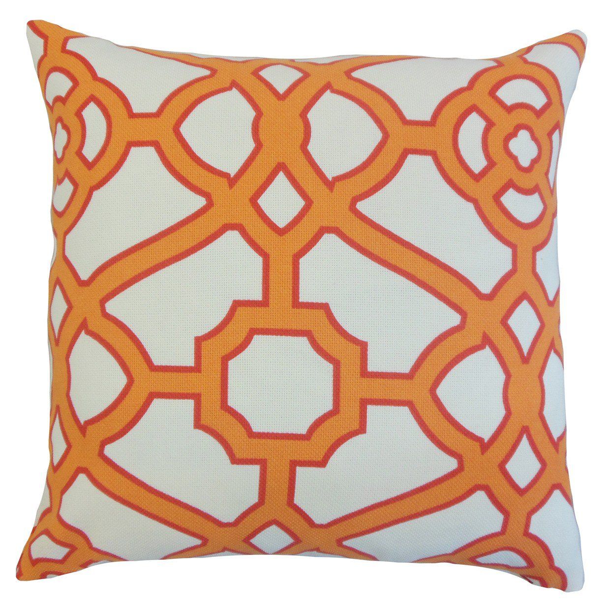 Umut Geometric Pillow - Orange - 20" x 20" with Down Insert