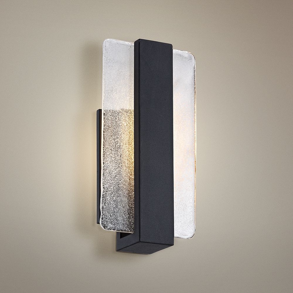 Cascadia Piastra Glass 11 3/4"H Black LED Wall Sconce - Style # 1F012