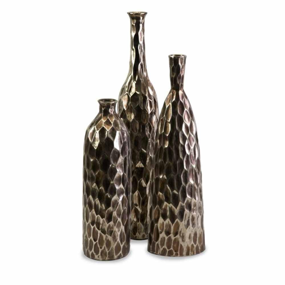 IMAX Bevan Gold Ceramic Vases (Set of 3)