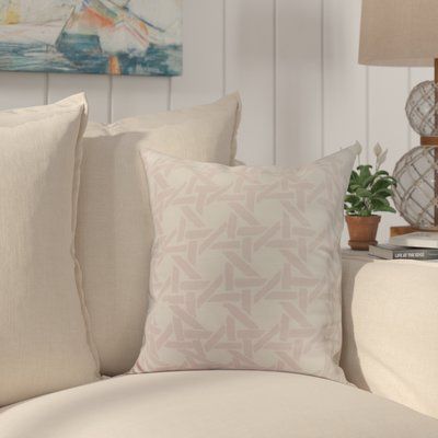 Cawley Rattan Geometric Print Indoor/Outdoor Throw Pillow