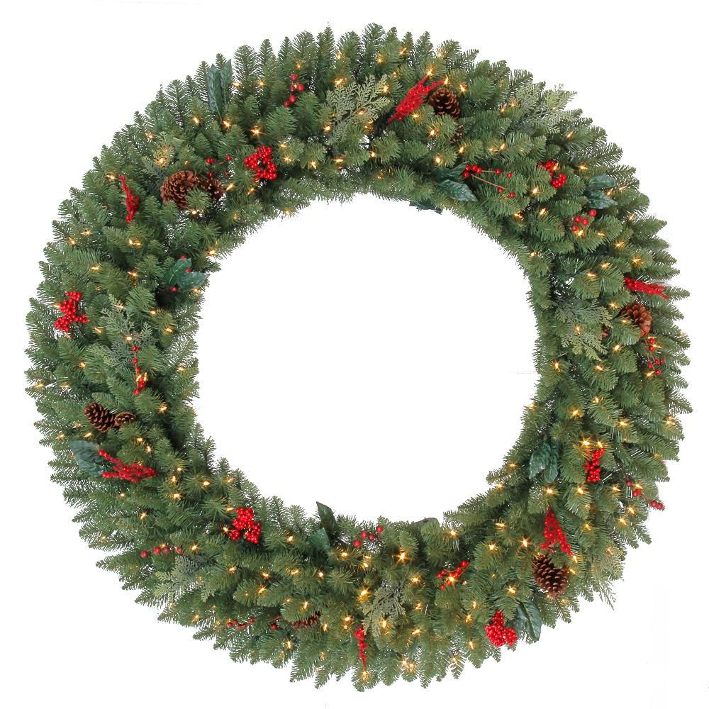 Home Accents Holiday 60 In Battery, Light Up Wreath Outdoor Home Depot