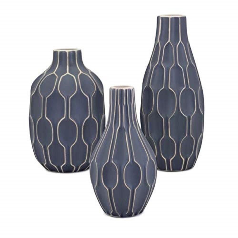 IMAX Lizzy Blue Vases (Set of 3) - Home Depot | Havenly