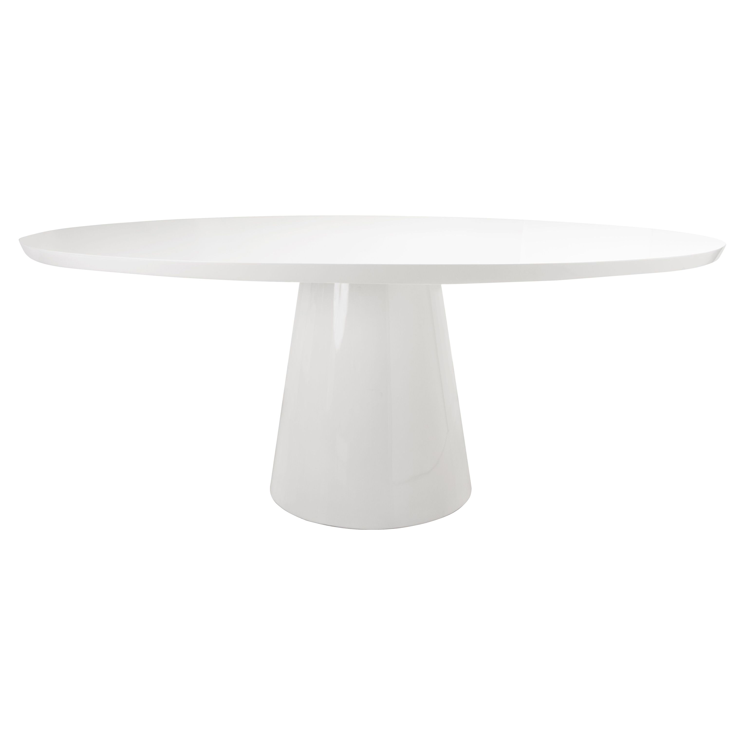 Lucas Modern Classic White Wood Oval Dining Table