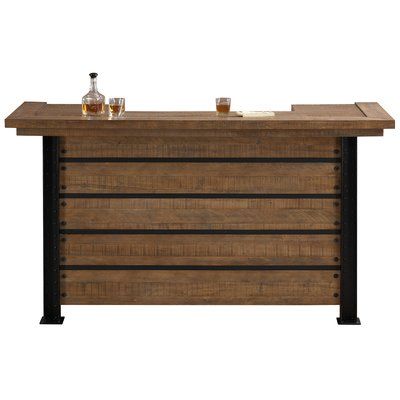 Spring Grove Reclaimed Wood Home Bar with Wine Storage